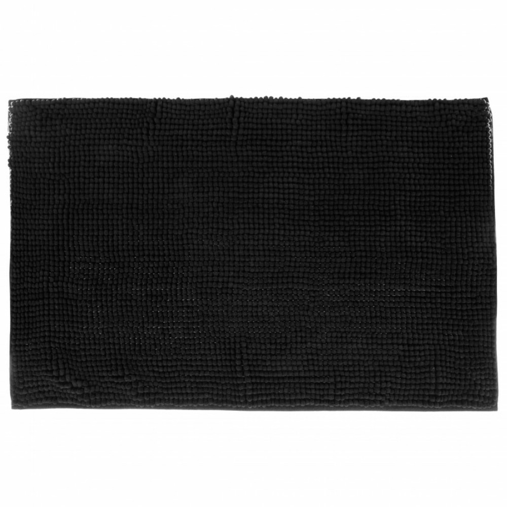 Tapis de bain "chenille" 50 x 80 cm atmosphéra - chenille noir