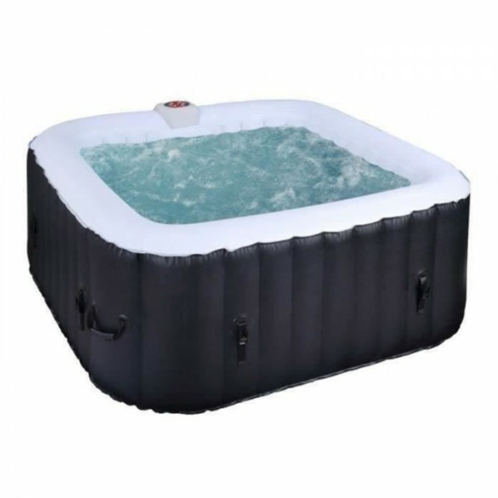 Spa gonflable - ac02 - 185 x 65 cm - 6 places - carré (livré avec filtre, cadenas, tapis de sol et couverture)