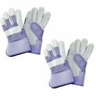 Gants de jardinage renforcés tissu et cuir gloves (lot de 2) taille m