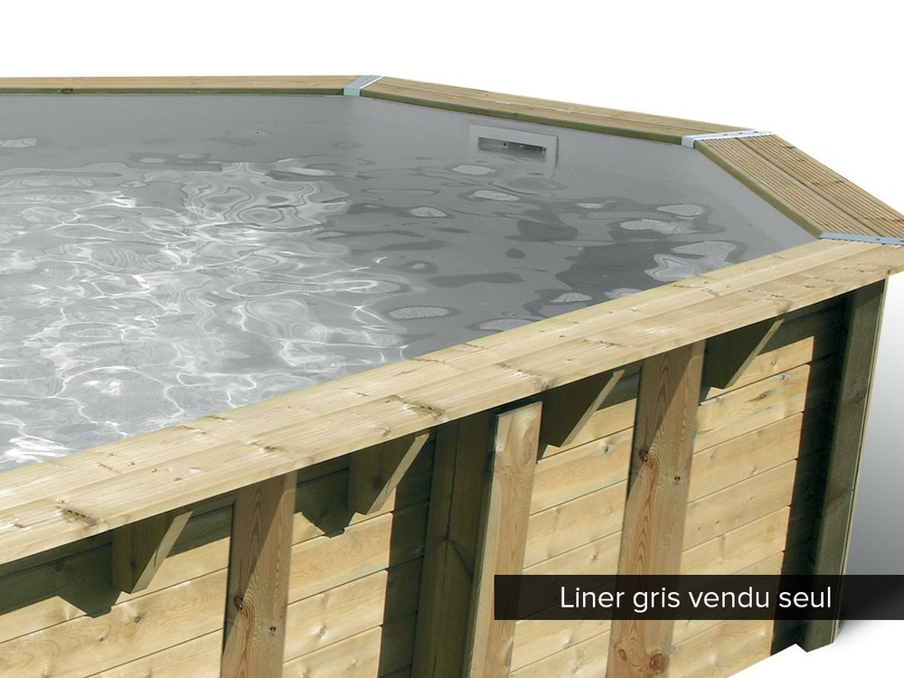 Liner seul gris pour piscine bois linéa 8,00 x 5,00 x 1,40 m