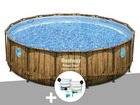 Kit piscine tubulaire ronde  power steel avec hublots 4,88 x 1,22 m + kit de tra