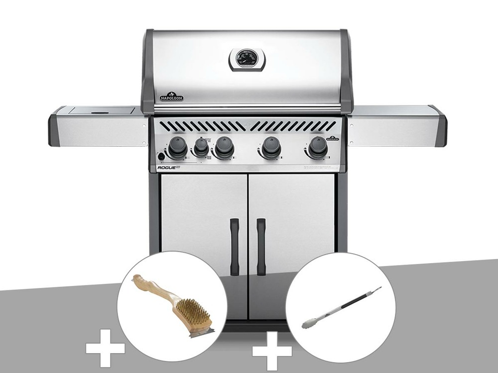 Barbecue à gaz  rogue xt 525 sib + brosse à grill + pince auto-verrouillable