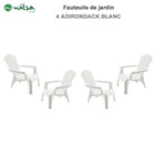 Fauteuil résine polypropylène wilsa garden - blanc - 4 fauteuils