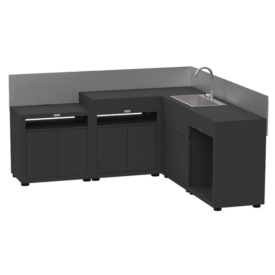 Cuisine extérieure d'angle le marquier 5 modules - noir