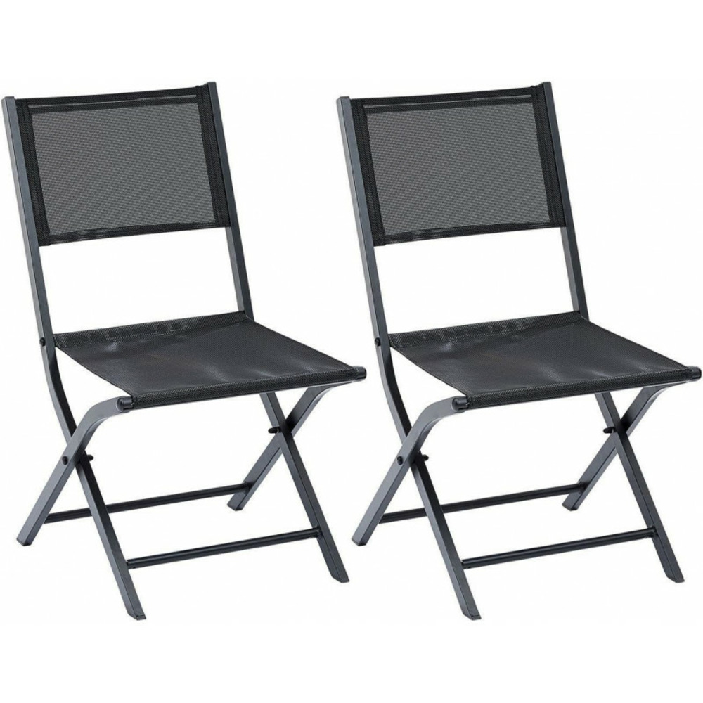 Lot de 2 chaises modulo structure aluminium coloris noir wilsa garden