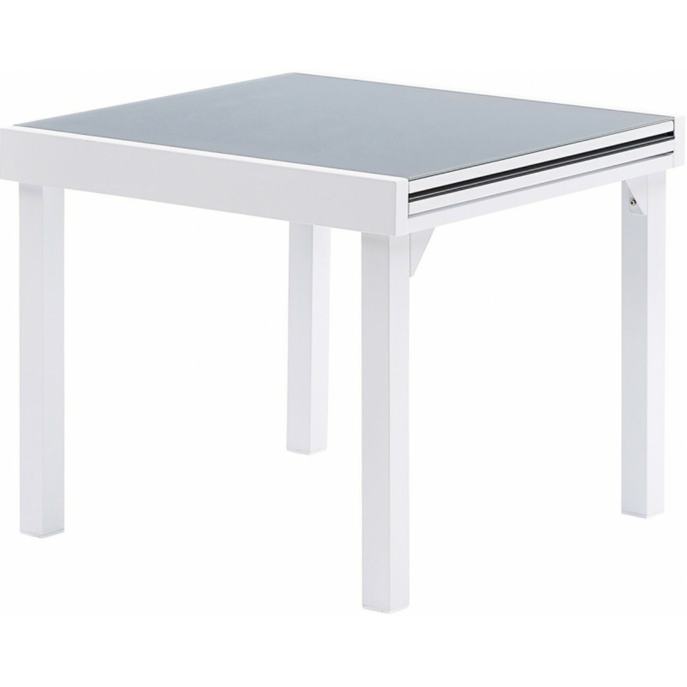 Table de jardin modulo t 4 / 8 full verre blanc wilsa garden