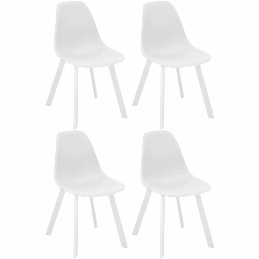 Chaises d'extérieur aluminium et résine jato (lot de 4)