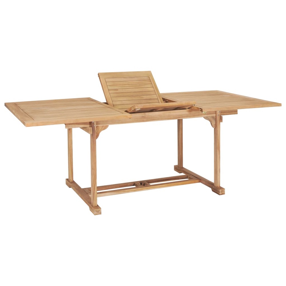 Table de jardin extensible 150-200x100x75 cm teck solide | Truffaut