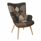 Fauteuil - chaise  patchwork - simili marron - l 65 x p 74 x h 100cm - helsinki