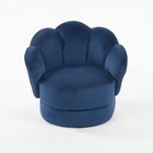 Fauteuil - chaise  club enfant - velours bleu nuit - bois pin massif - l 47,5 x