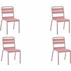 Lot de 4 chaises de jardin en acier rose - ironch4rz - 43 x 43 x 86 cm