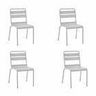 Lot de 4 chaises de jardin en acier gris - ironch4gr - 43 x 43 x 86 cm