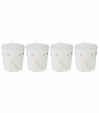 Lot de 4 bougies votive blanc étoiles et paillettes d 4 cm