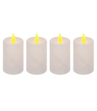Lot de 4 bougies lumineuses blanc pailleté h 7.5 cm