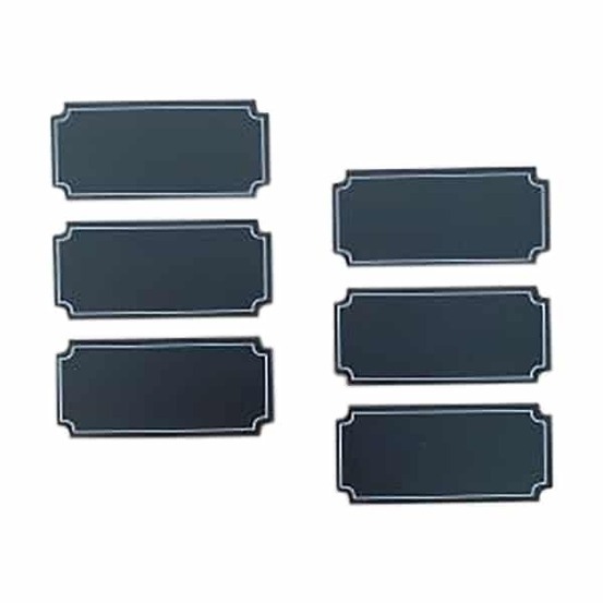 Étiquettes ardoise pour bocaux 6,5 x 3 cm - lot de 6