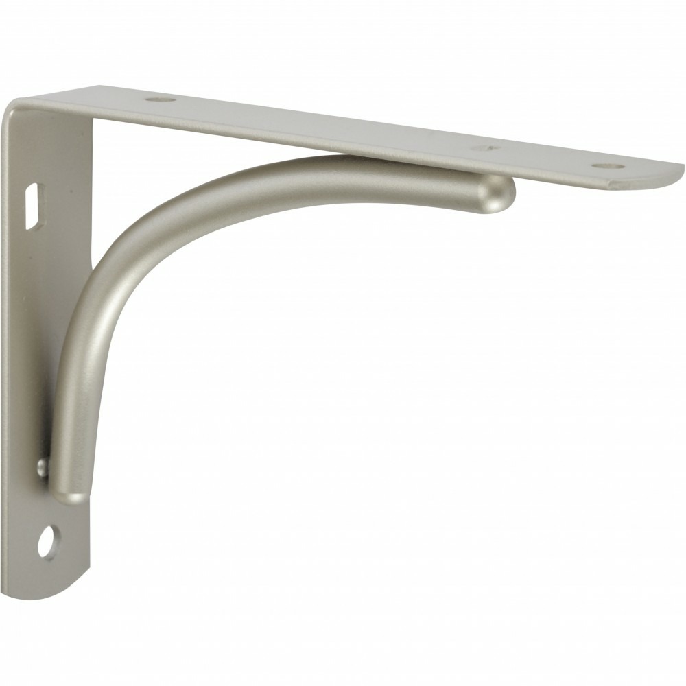 Equerre dino acier nickelé gris, h.8.5 x p.12 cm