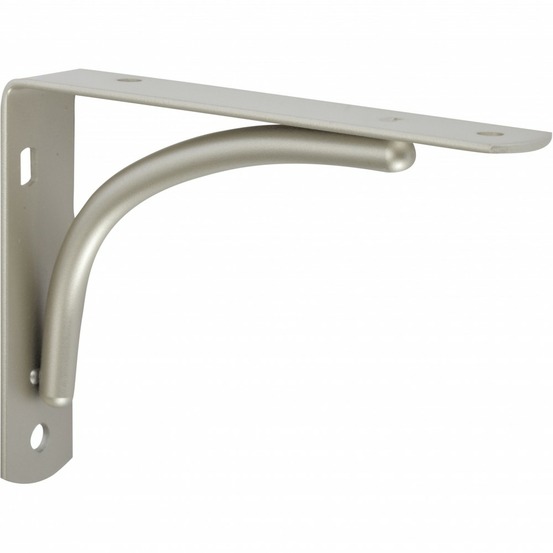 Equerre dino acier nickelé gris, h.8.5 x p.12 cm