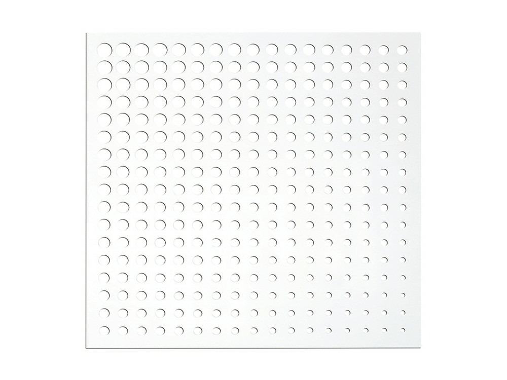 Panneau décoratif moon blanc - 1 m carré en résine polypropylène - fixé au mur