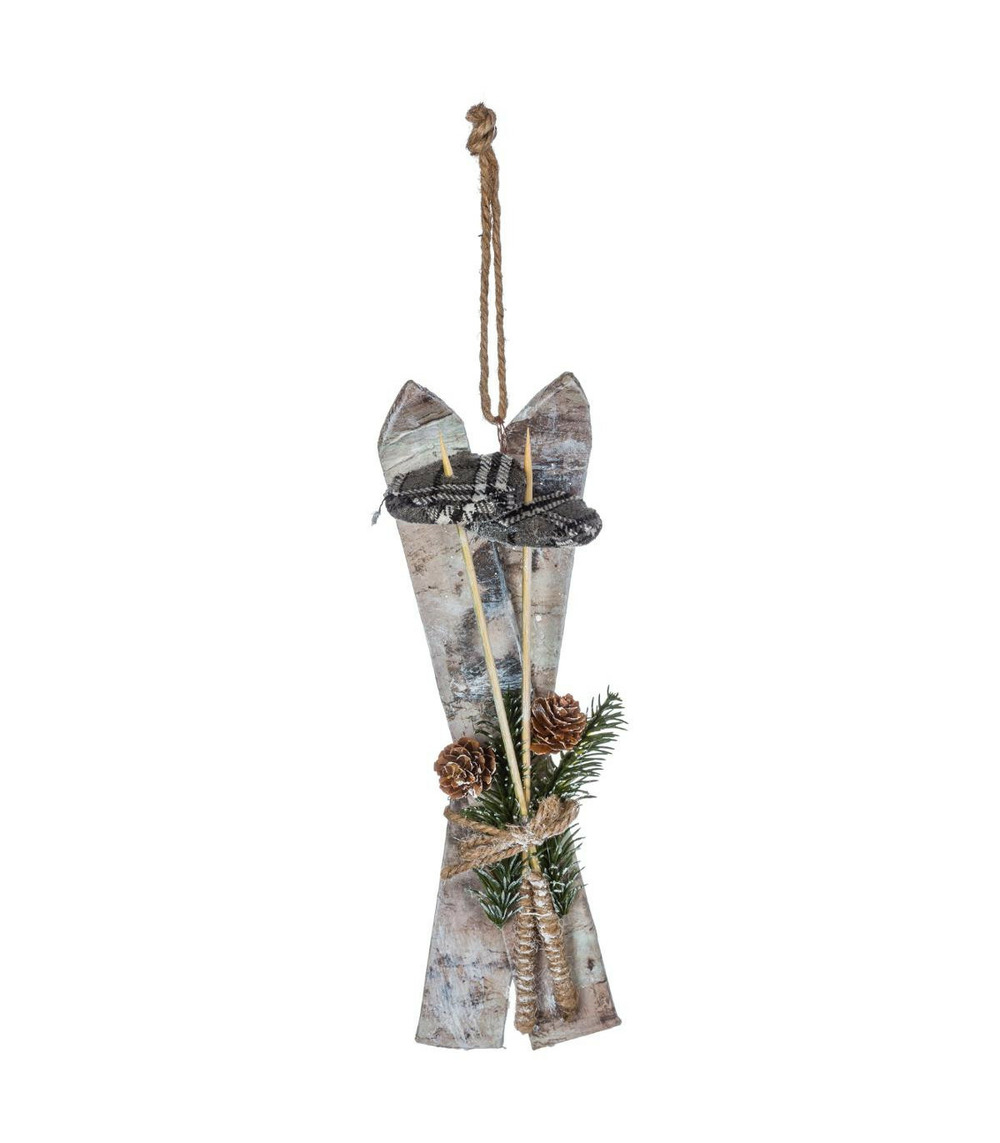 Ancienne Paire De Bâtons De Ski En Bambou Coq Rouge - Déco Chalet - Années 50