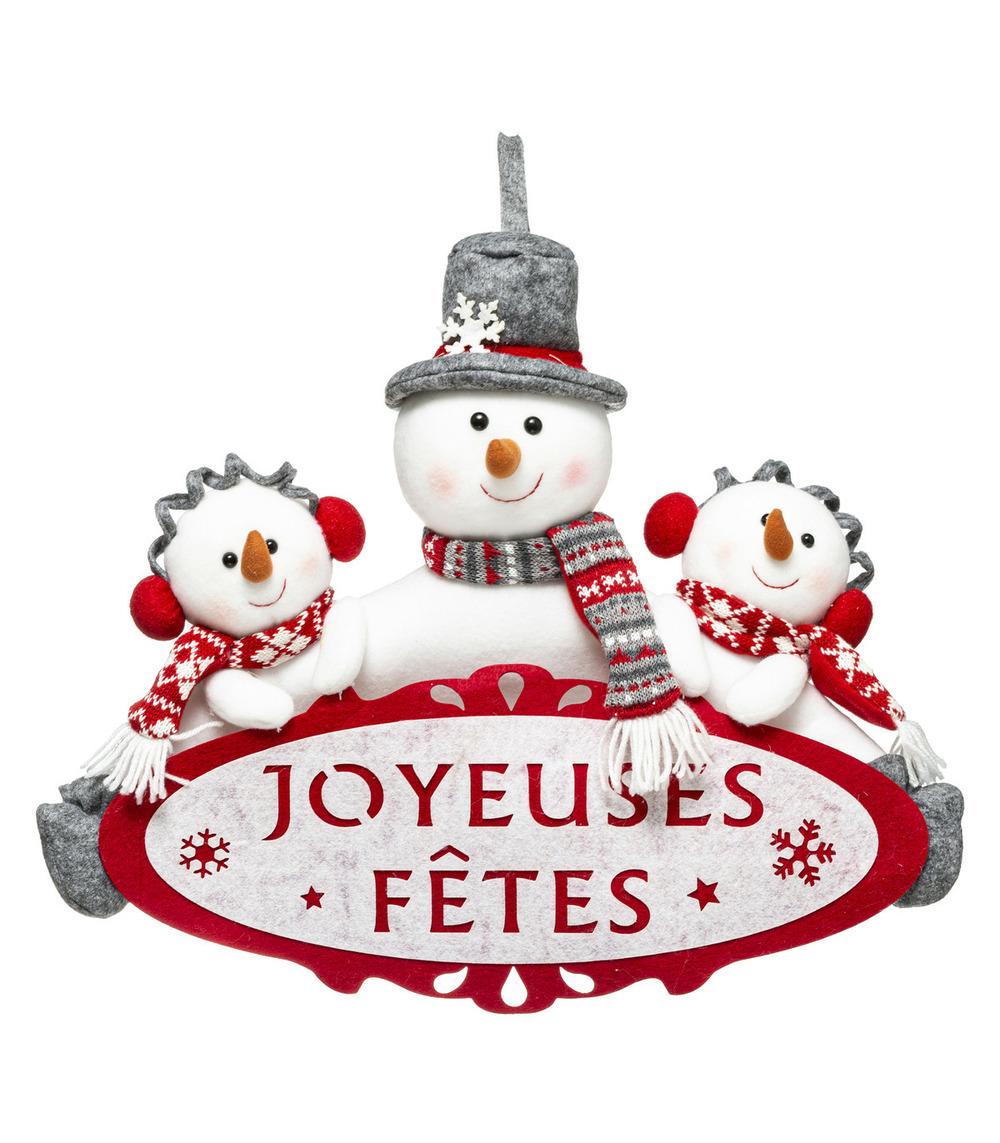 Déco de noël pancarte joyeuses fêtes h 48 cm Truffaut