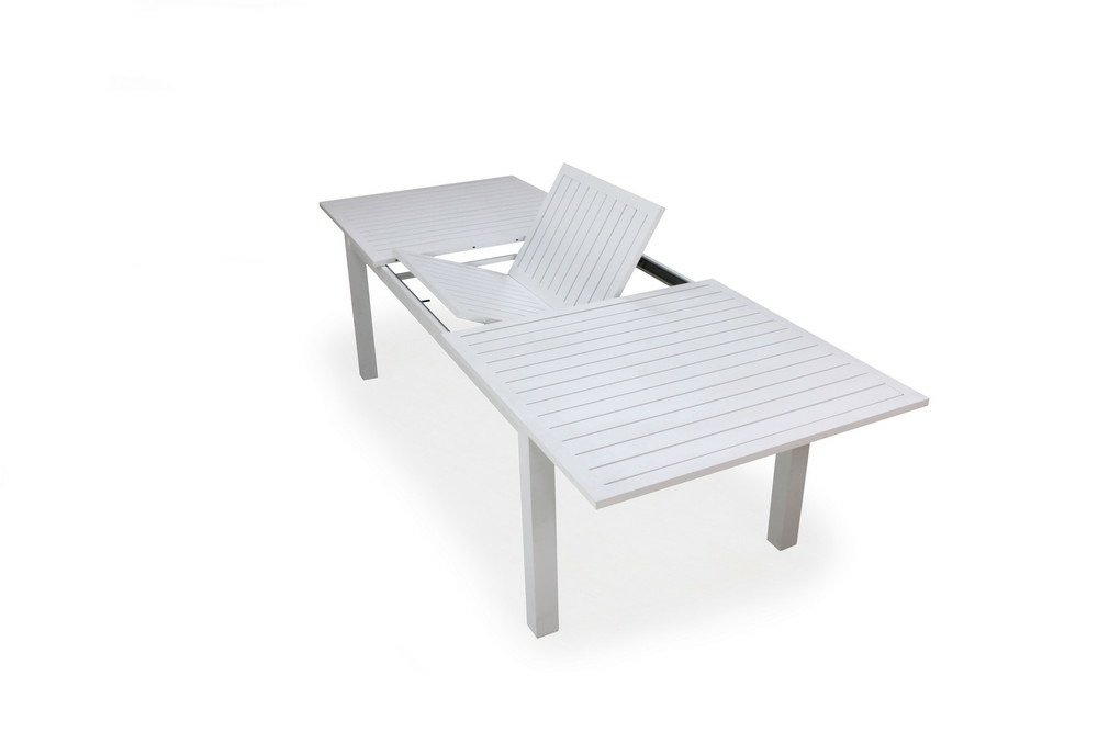 Table à manger camelia-220/300cm - finition blanc