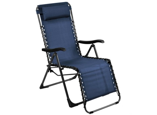 Fauteuil de jardin relax pliant neo - graphite/bleu 88 x 112 x 64 cm