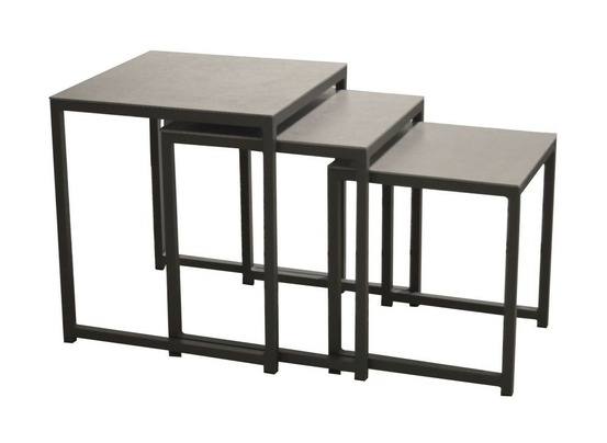 Table basse de jardin gigogne lot de 3 - grey