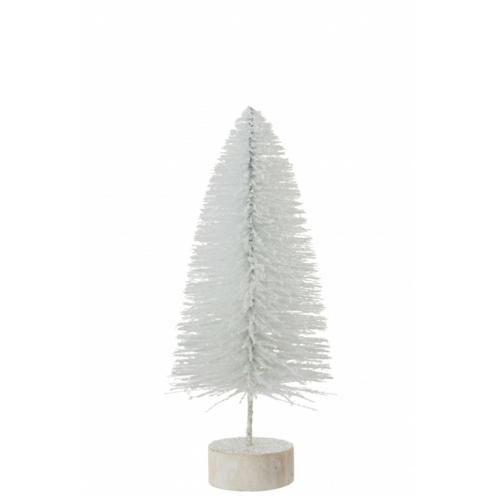 Sapin de noël artificiel en plastique blanc 16x16x38 cm h38