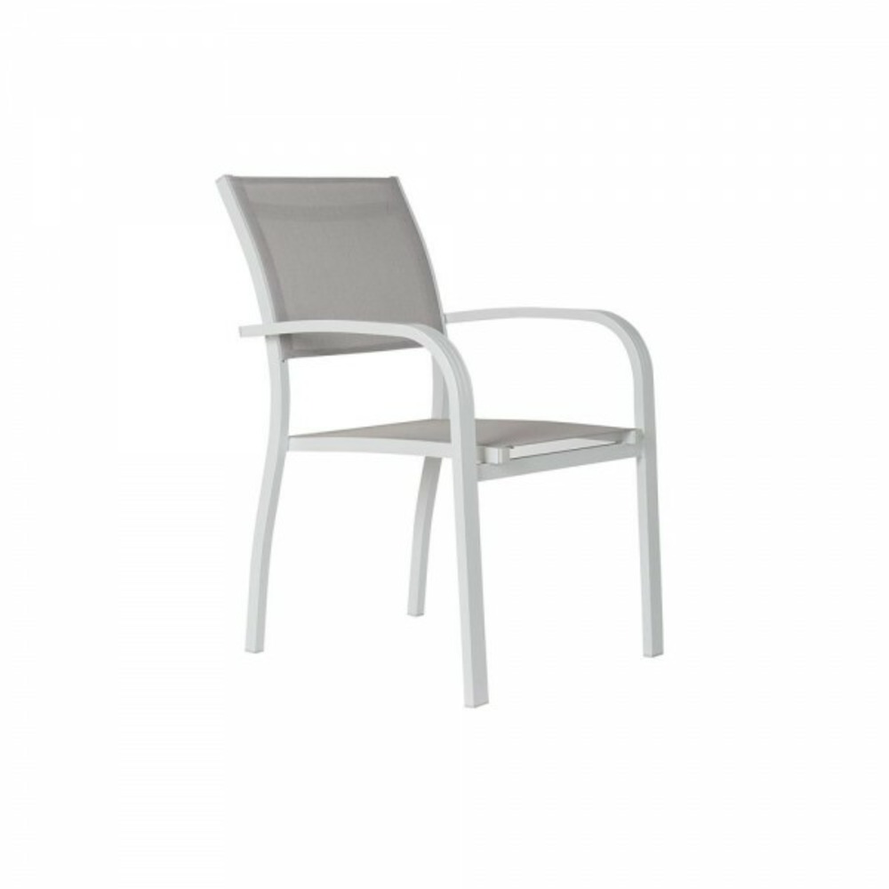 Chaise de jardin  gris polyester aluminium blanc (57 x 64 x 86 cm)