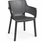 Lot de 6 fauteuils de jardin en résine gris graphite - allibert by  elisa