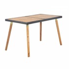 Table de jardin en bois d'acacia 100% fsc et résine tressée - 120 x 70 x 73 cm - marron