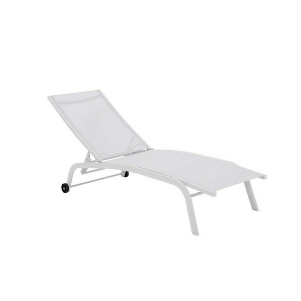 Chaise longue avec des roues pvc aluminium (187,5 x 64 x 97 cm)