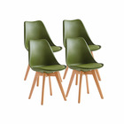Lot de 4 chaises de salle à manger lagom vert bois naturel style scandinave
