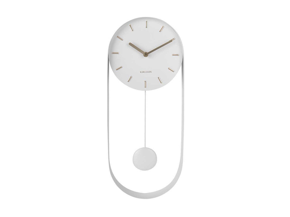 Horloge en métal pendulum charm blanc