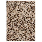 Tapis cuir véritable patchwork 160 x 230 cm carré marron/blanc