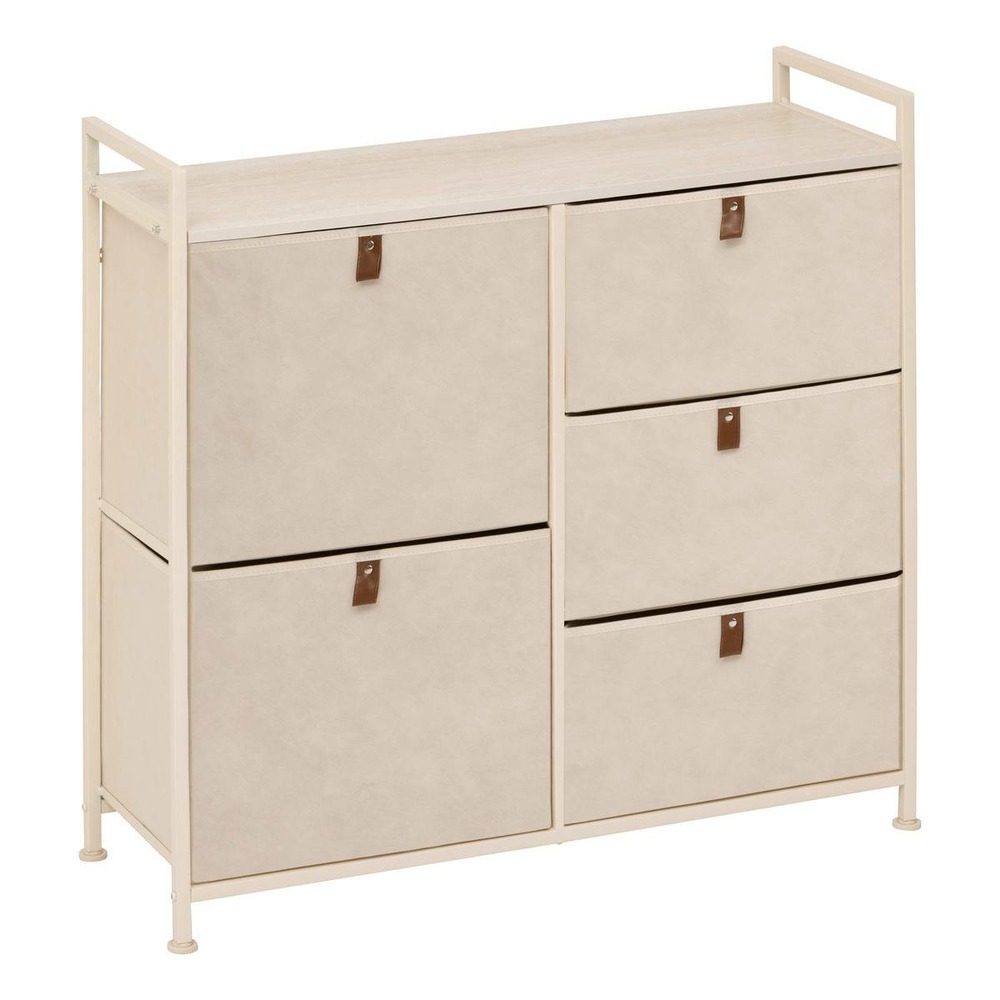 5five - meuble de rangement tissa 5 tiroirs beige