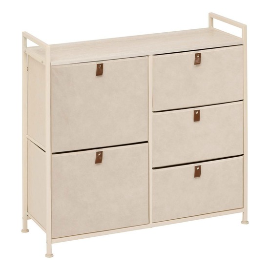 5five - meuble de rangement tissa 5 tiroirs beige