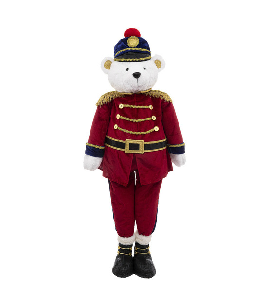 Déco de noël casse-noisette télescopique en habit rouge h maxi 105 cm