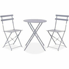 Ensemble table + 2 chaises gris acier (42 x 46 x 82 cm) bigbuy home