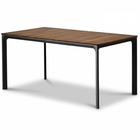 Table de jardin - table 160 cm - aluminium noir et plateau eucalyptus fsc - atelier