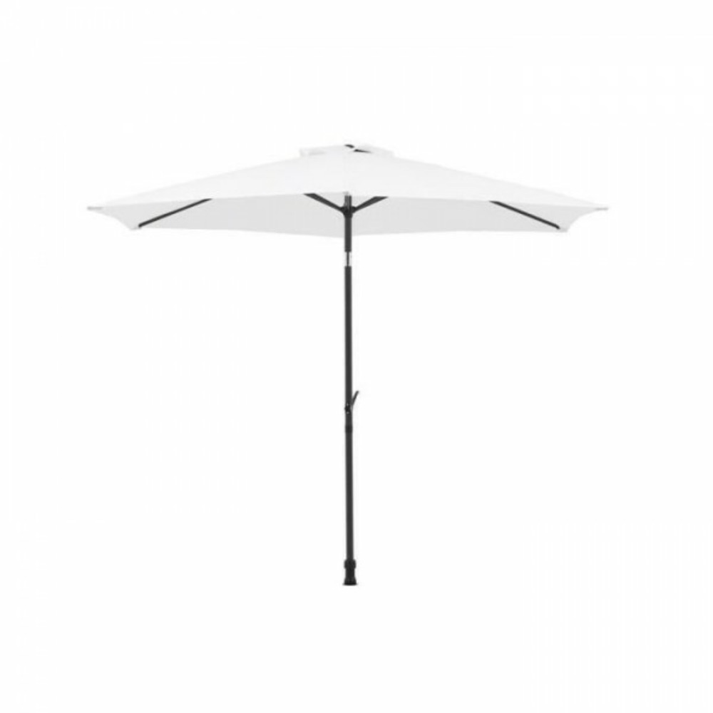 Parasol droit diam. 3 m – hauteur ajustable - mat aluminium et toile polyester 160g - blanc