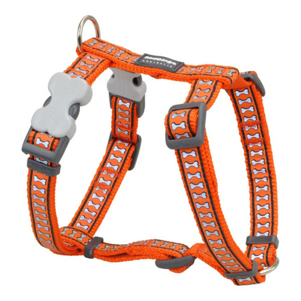 Harnais pour chien os réfléchissant 30-48 cm orange