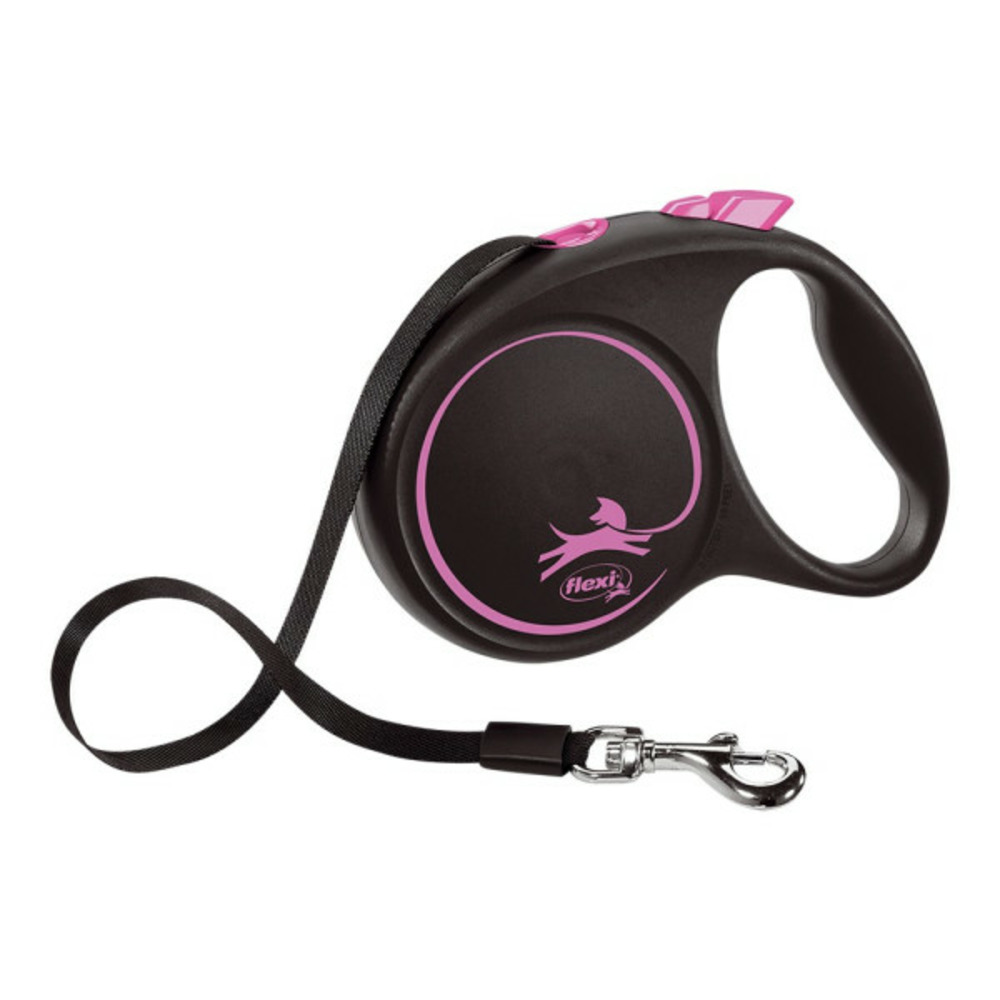 Laisse pour chien black design noir rose s