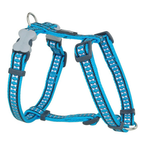Harnais pour chien os réfléchissant 46-76 cm turquoise