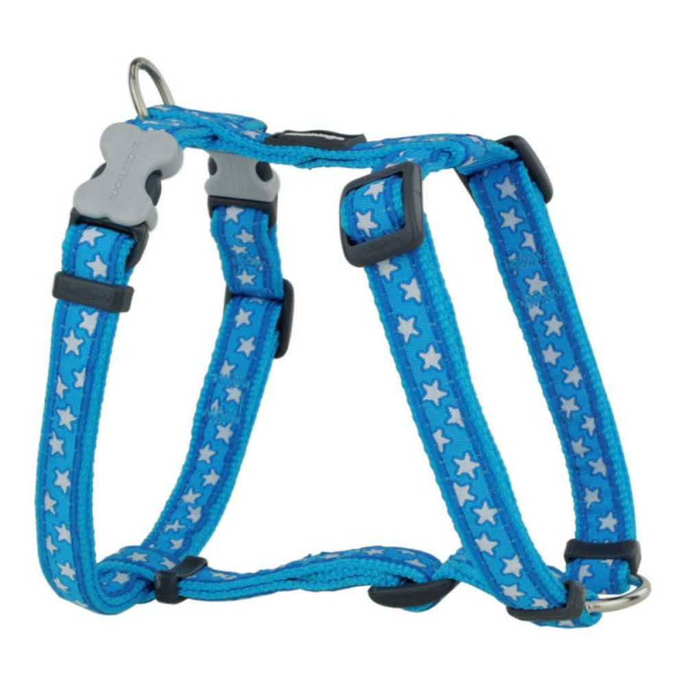 Harnais pour chien style turquoise étoile blanc 46-76 cm