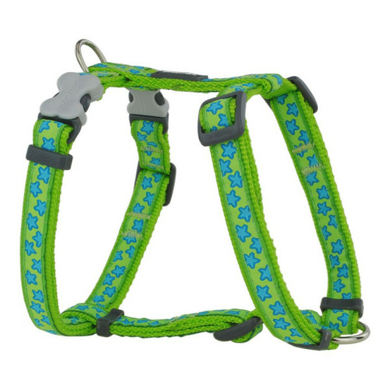 Harnais pour chien style turquoise étoile vert 37-61 cm