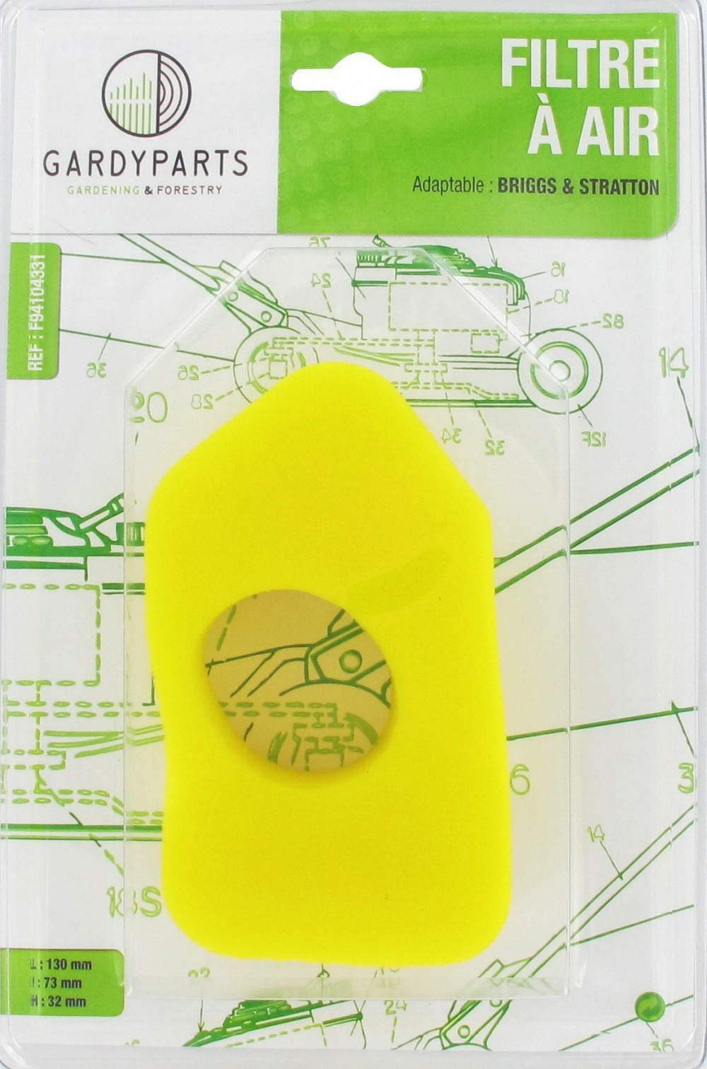 Filtre à air adaptable b&s remplace origine: 004216, 698369, 490-200-0011