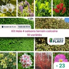 Kit haie 4 saisons terrain calcaire – 10 variétés – lot de 23 plants en godet