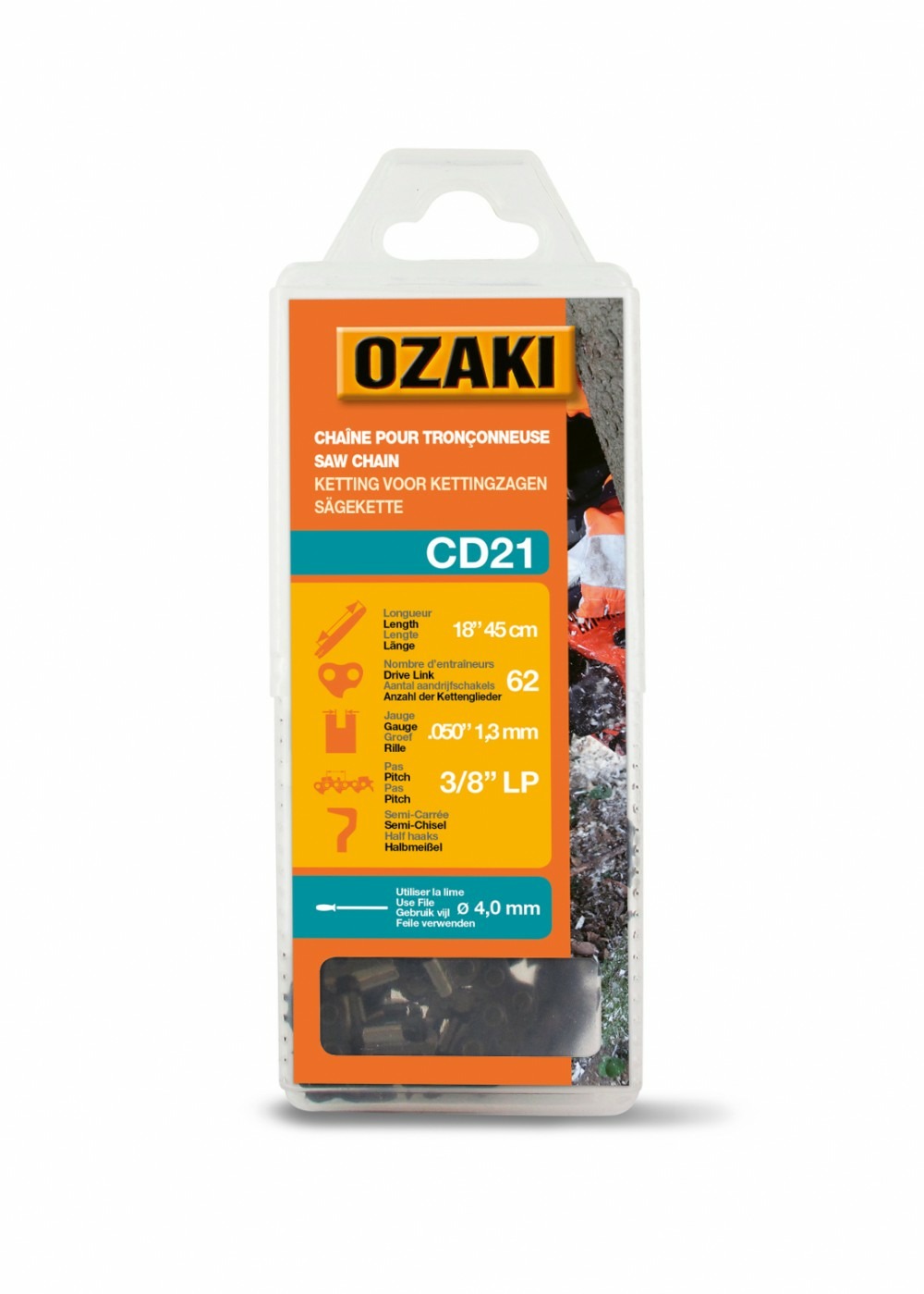 Chaîne de tronçonneuse ozaki semi carrée: .3/8