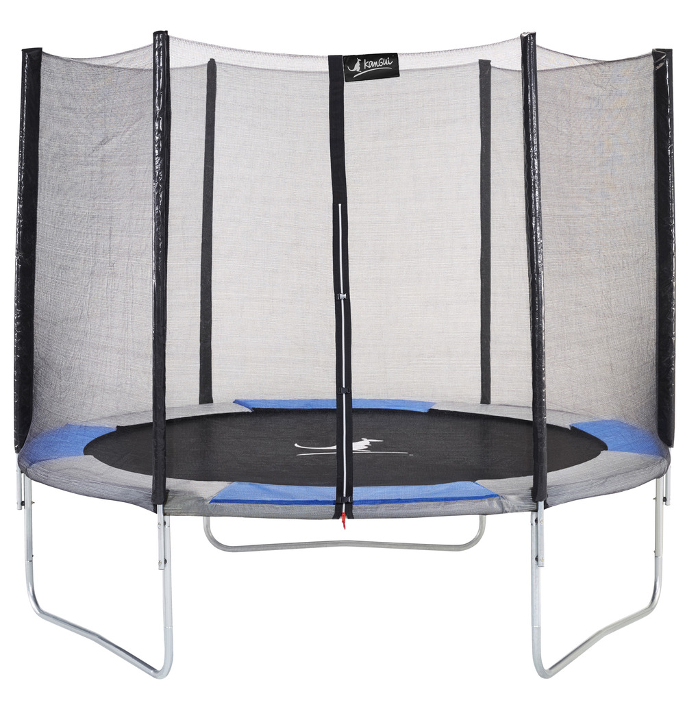 Trampolino rotondo pieghevole da esterno e rete di sicurezza